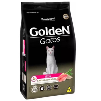 Produto Ração GoldeN Gatos Castrados Peixe 3 kg
