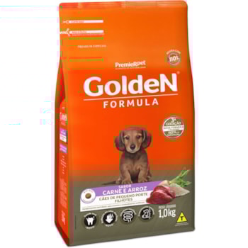 Ração Golden para Cães Filhotes de Raças Pequenas Mini Bits Carne Arroz 1,0kg - Imagem principal