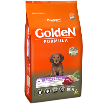 Ração Golden para Cães Filhotes de Raças Pequenas Mini Bits Carne Arroz 10,1kg - Imagem principal