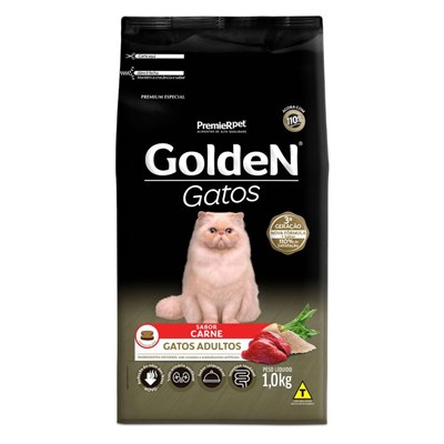 Ração GoldeN para gatos adultos carne 1,0kg