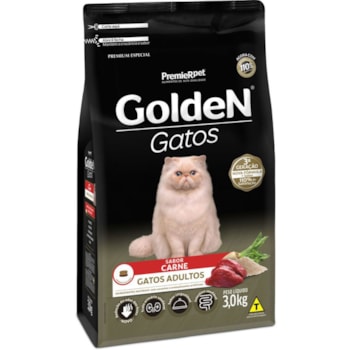 Ração GoldeN para gatos adultos carne 3 kg - Imagem principal