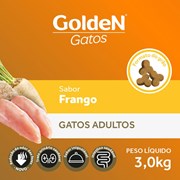 Ração GoldeN para gatos adultos frango 3,0kg