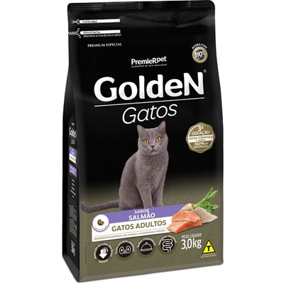 Ração GoldeN para gatos adultos salmão 3,0kg