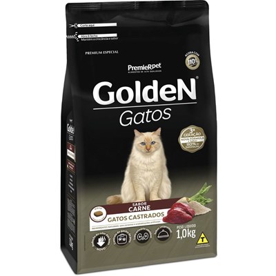Ração GoldeN para gatos castrados carne 1,0kg