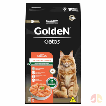 Ração GoldeN para gatos castrados salmão 10,1kg - Imagem principal