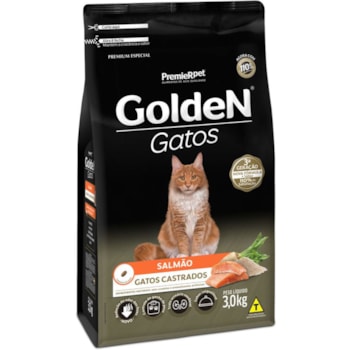 Ração GoldeN para gatos castrados salmão 3 kg - Imagem principal