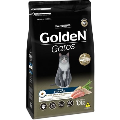 Produto Ração GoldeN para gatos castrados sênior frango 3,0kg