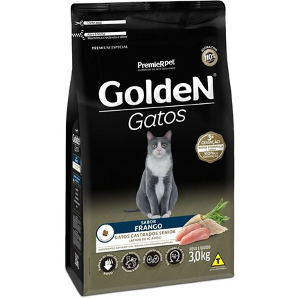 Ração GoldeN para gatos castrados sênior frango 3,0kg