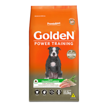 Ração Golden Power Cães Adultos Power Training Frango e Arroz 15kg - Imagem principal