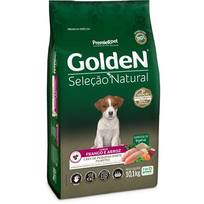 Produto Ração GoldeN Seleção Natural cachorro filhotes raças pequenas frango e arroz 10,1 kg