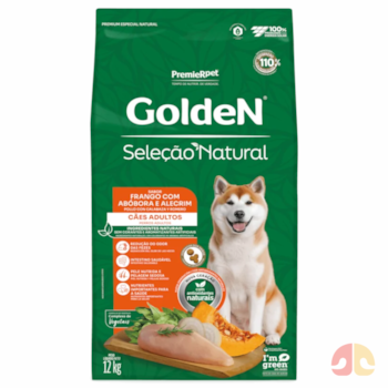 Ração GoldeN Seleção Natural Cachorros Adultos Frango, Abóbora e Alecrim 12,0kg - Imagem principal
