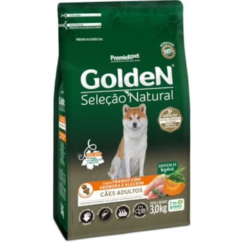 Ração GoldeN Seleção Natural Cachorros Adultos Frango, Abóbora e Alecrim 3,0kg - Imagem principal