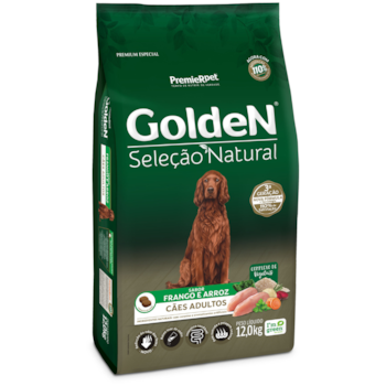 Ração GoldeN Seleção Natural Cachorros Adultos Frango e Arroz 12,0kg - Imagem principal