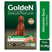 Ração GoldeN Seleção Natural Cachorros Adultos Frango e Arroz 12,0kg