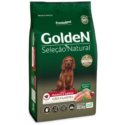 Produto Ração GoldeN Seleção Natural cachorros filhotes frango e arroz 10,1kg