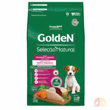 Ração GoldeN Seleção Natural Cães Filhotes Raças Pequenas Frango e Arroz 1,0kg - Imagem principal