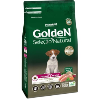Ração GoldeN Seleção Natural Cães Filhotes Raças Pequenas Frango e Arroz 1,0kg - Imagem principal