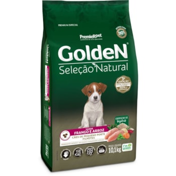 Ração GoldeN Seleção Natural Cães Filhotes Raças Pequenas Frango e Arroz 10,1 kg - Imagem principal