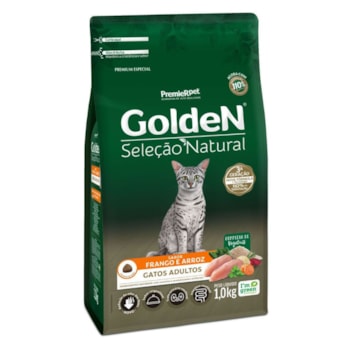 Ração GoldeN Seleção Natural gatos adultos frango e arroz 1 kg - Imagem principal