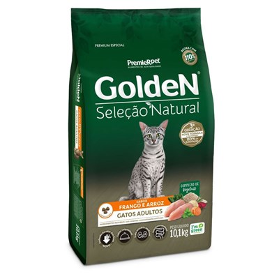 Produto Ração GoldeN Seleção Natural gatos adultos frango e arroz 10,1kg