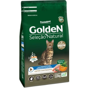 Ração GoldeN Seleção Natural Gatos Castrados Frango, Abóbora e Alecrim 1kg - Imagem principal