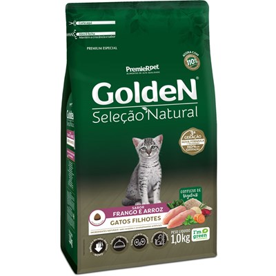 Produto Ração GoldeN Seleção Natural gatos filhotes frango e arroz 1,0kg