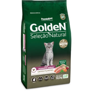 Ração GoldeN Seleção Natural gatos filhotes frango e arroz 10,1kg - Imagem principal