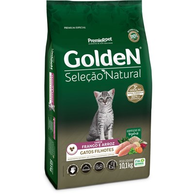 Produto Ração GoldeN Seleção Natural gatos filhotes frango e arroz 10,1kg