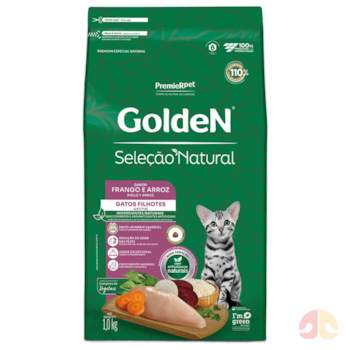 Ração GoldeN Seleção Natural Gatos Filhotes Sabor Frango e Arroz 1 kg - Imagem principal