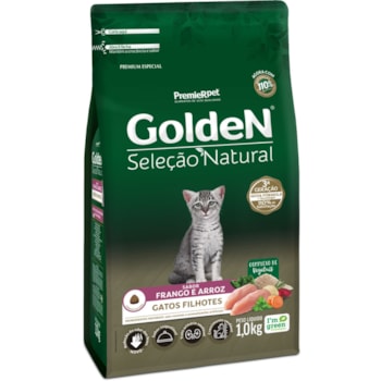 Ração GoldeN Seleção Natural Gatos Filhotes Sabor Frango e Arroz 1 kg - Imagem principal