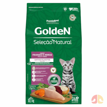 Ração GoldeN Seleção Natural Gatos Filhotes Sabor Frango e Arroz 10,1 kg - Imagem principal