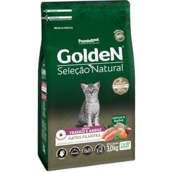 Ração GoldeN Seleção Natural Gatos Filhotes Sabor Frango e Arroz 3kg - Imagem principal