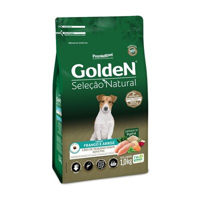 Produto Ração GoldeN Seleção Natural Mini Bits Cachorros Adultos de Porte Pequeno Frango e Arroz 1,0kg