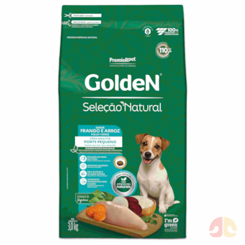 Ração GoldeN Seleção Natural Mini Bits Cachorros Adultos de Porte Pequeno Frango e Arroz 3,0kg - Imagem principal