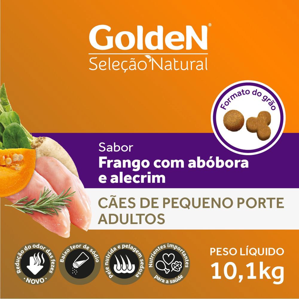 Ração GoldeN Seleção Natural Mini Bits Cachorros Adultos de Raças