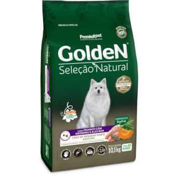 Ração GoldeN Seleção Natural Mini Bits Cachorros Adultos de Raças Pequenas Frango, Abóbora e Alecrim 10,1kg - Imagem principal