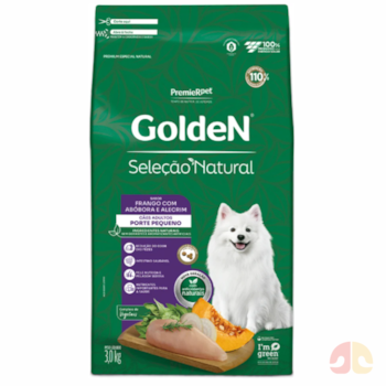 Ração GoldeN Seleção Natural Mini Bits Cachorros Adultos de Raças Pequenas Frango, Abóbora e Alecrim 3,0kg - Imagem principal