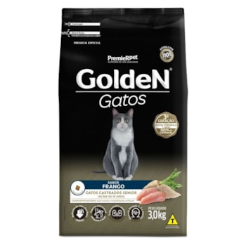 Ração GoldeN Sênior Gatos Adultos Castrados Frango 3,0kg - Imagem principal