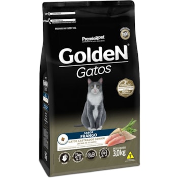 Ração GoldeN Sênior Gatos Adultos Castrados Frango 3,0kg - Imagem principal
