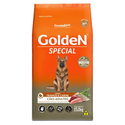 Ração GoldeN Special cachorros adultos frango e carne 15,0kg