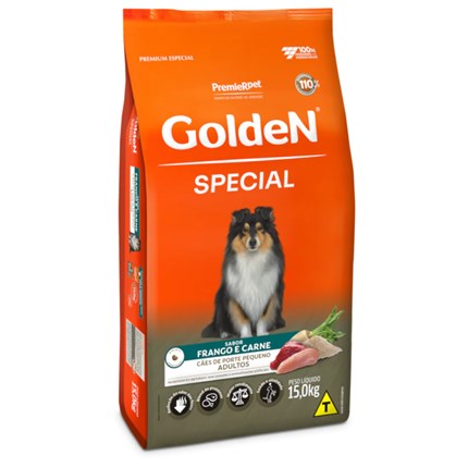 Ração GoldeN Special Cães Adultos 15kg Porte Pequeno Frango e Carne