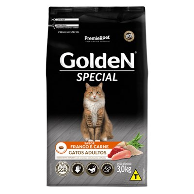 Ração GoldeN Special Gatos Adultos Sabor Frango e Carne 3kg