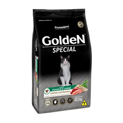 Ração GoldeN Special Gatos Castrados Frango e Carne 10,1 kg