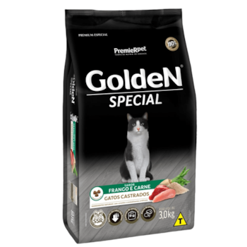 Ração GoldeN Special Gatos Castrados Sabor Frango e Carne 3kg - Imagem principal