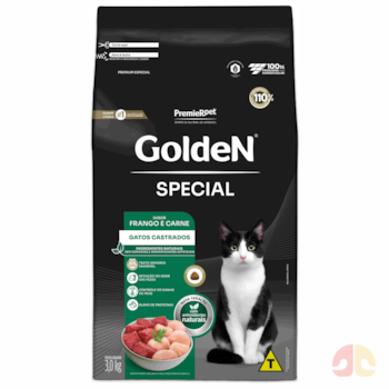 Ração GoldeN Special Gatos Castrados Sabor Frango e Carne 3kg - Imagem principal