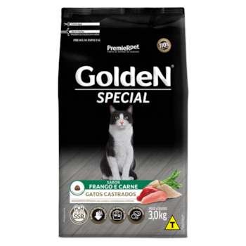 Ração GoldeN Special Gatos Castrados Sabor Frango e Carne 3kg - Imagem principal