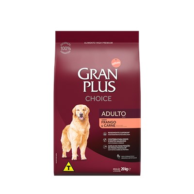 Ração GranPlus Choice cachorros adultos frango e carne 20,0kg