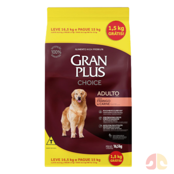 Ração GranPlus Choice Frango e Carne 16,5 kg para Cães Adultos Edição Limitada - Imagem principal