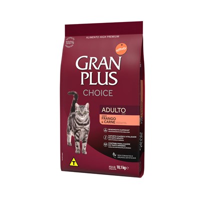 Ração GranPlus Choice gatos adultos frango e carne 10,1kg