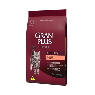 Produto Ração GranPlus Choice Gatos Adultos Frango e Carne 10,1kg